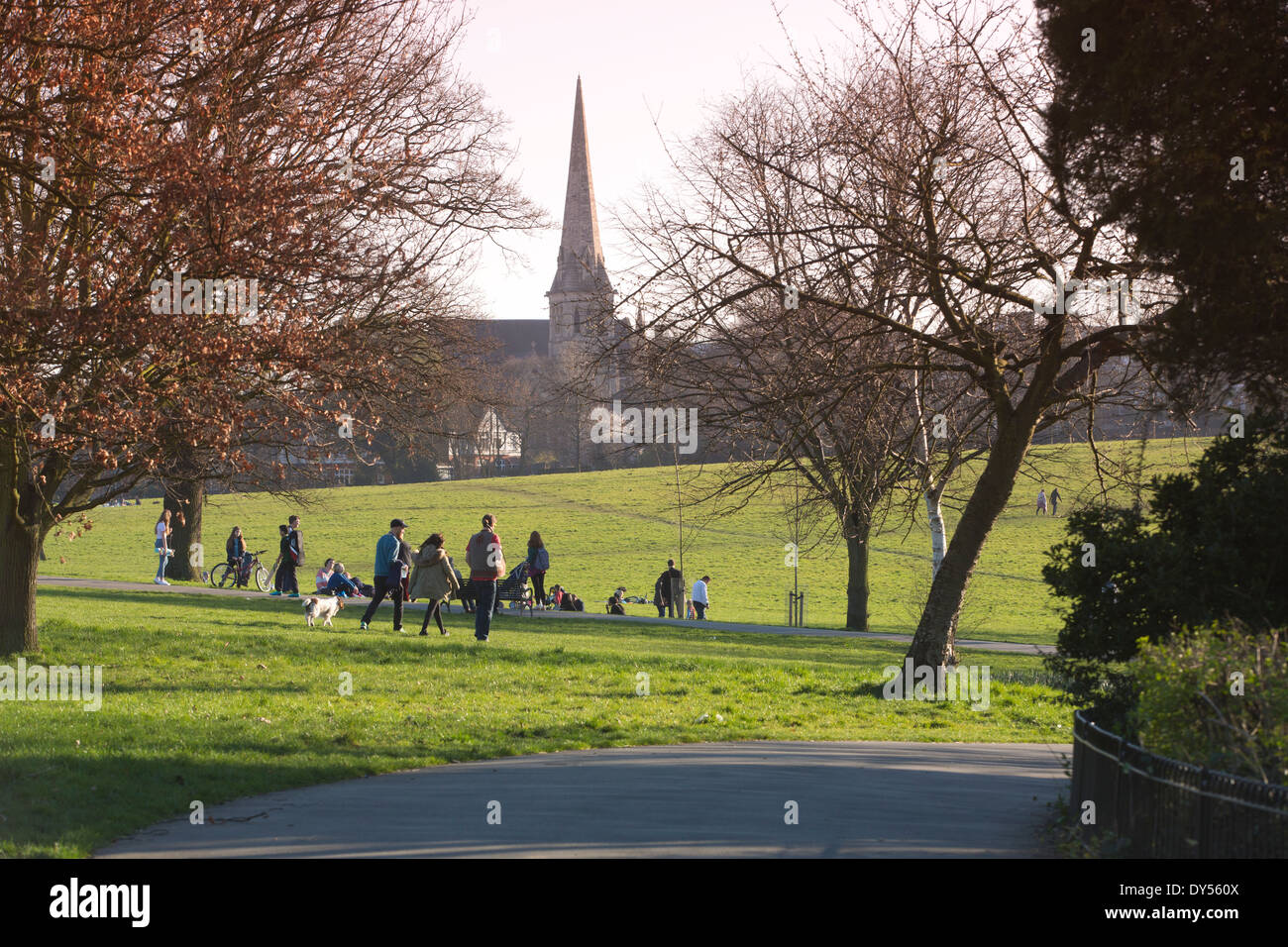 Brockwell Park, Lambeth, Londra Sud, dopo essere stato restaurato da parchi per programma Persone, England, Regno Unito Foto Stock