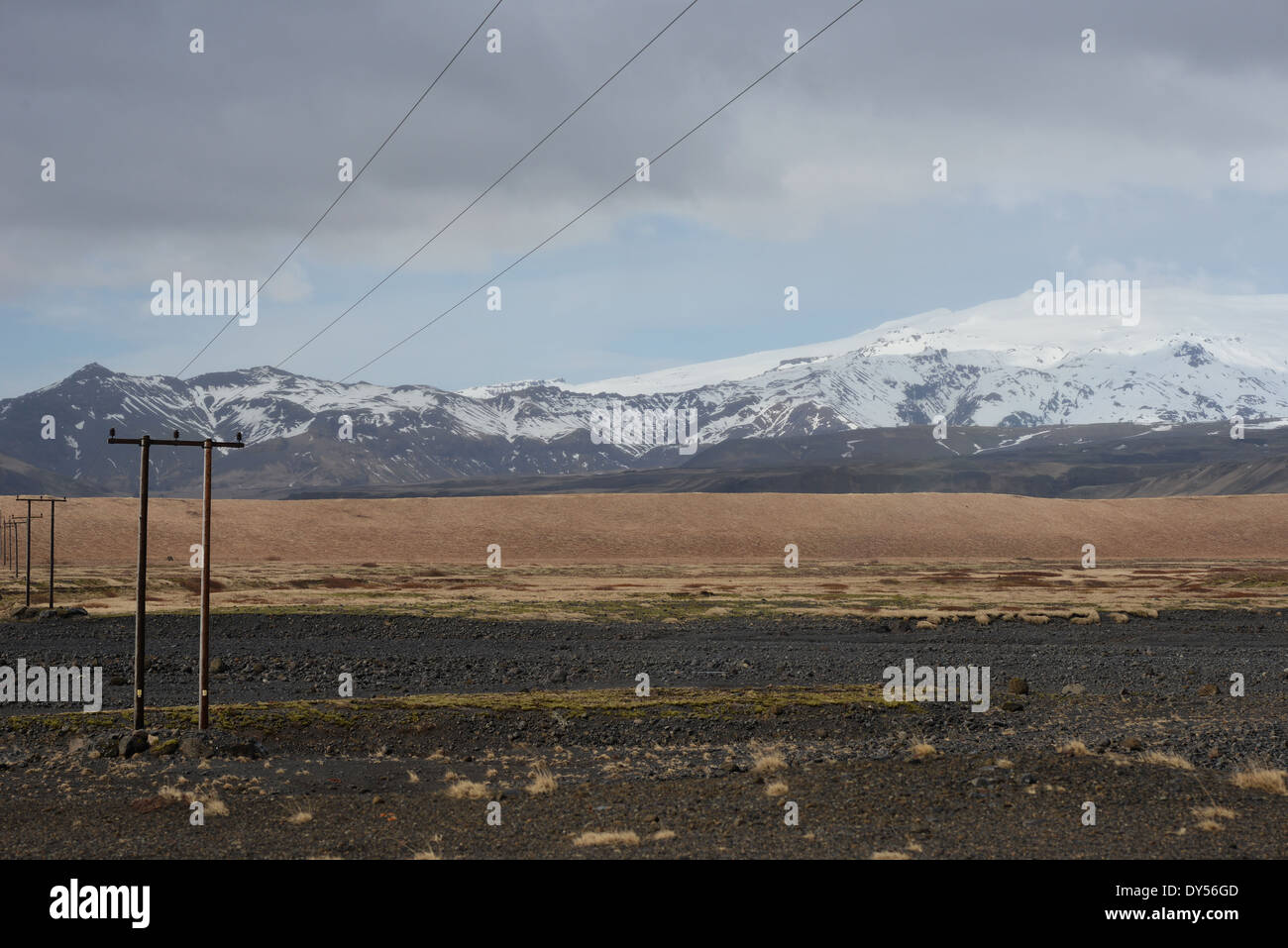 Incredibile paesaggio islandese nei pressi del villaggio di Vik Foto Stock