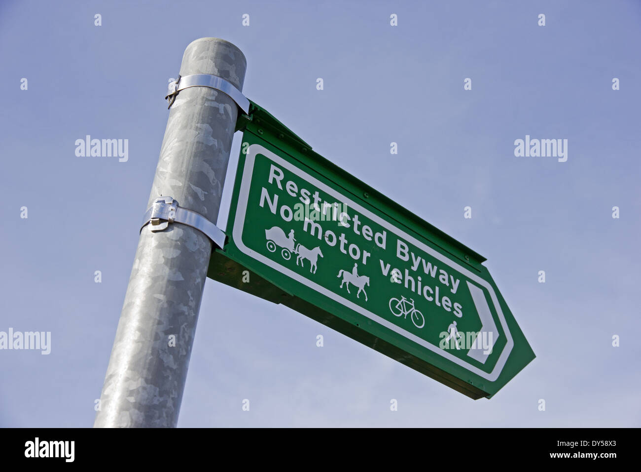 Limitato Byway segno, n. veicoli a motore Foto Stock