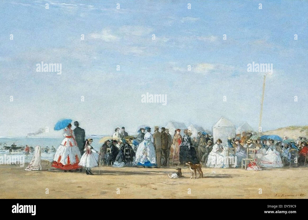 Eugène Boudin figure alla moda sulla spiaggia Foto Stock