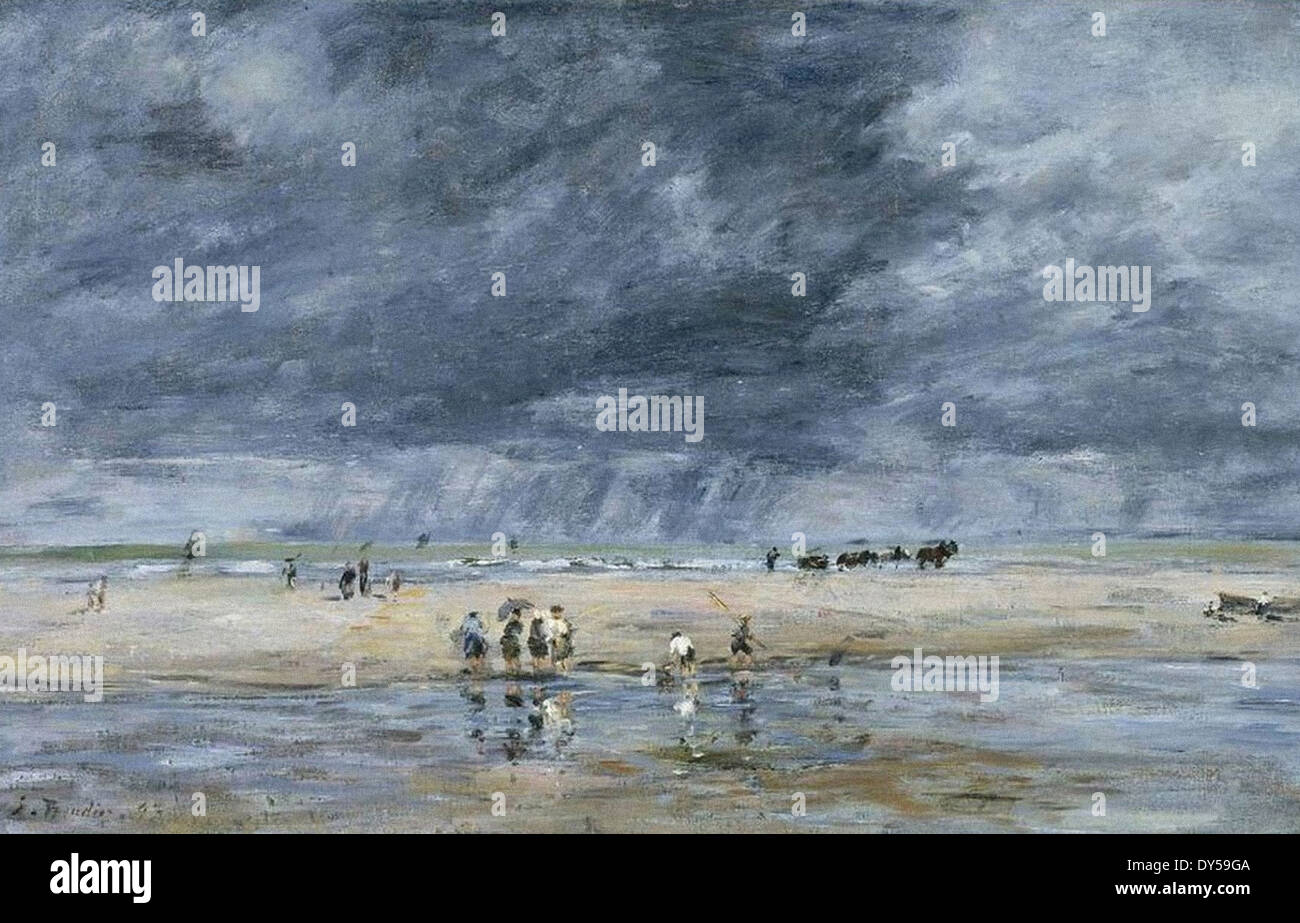 Eugène Boudin figure sulla spiaggia Foto Stock