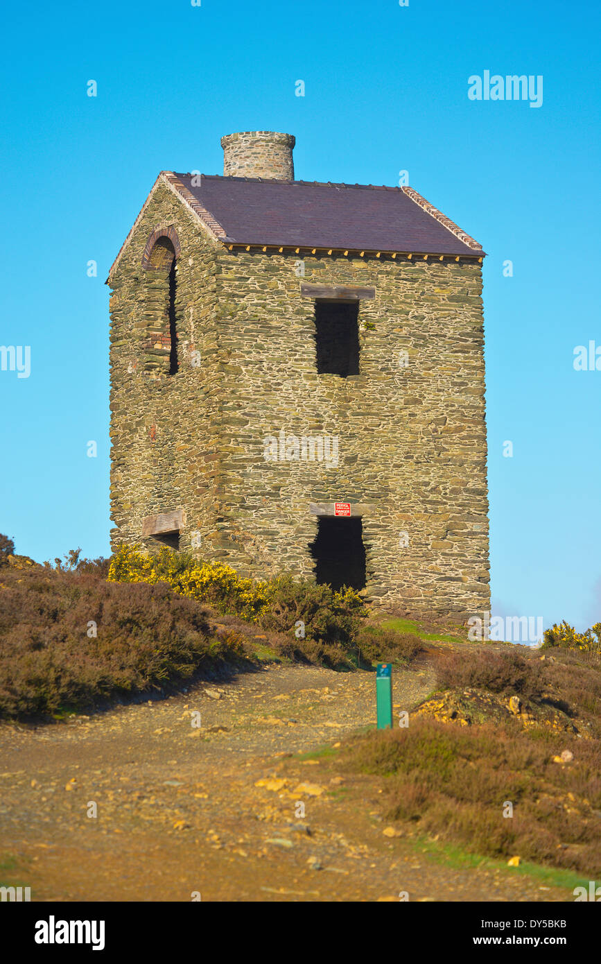 Mynydd Parys montagna la vecchia pompa casa completamente ristrutturato e nuovo camino Foto Stock