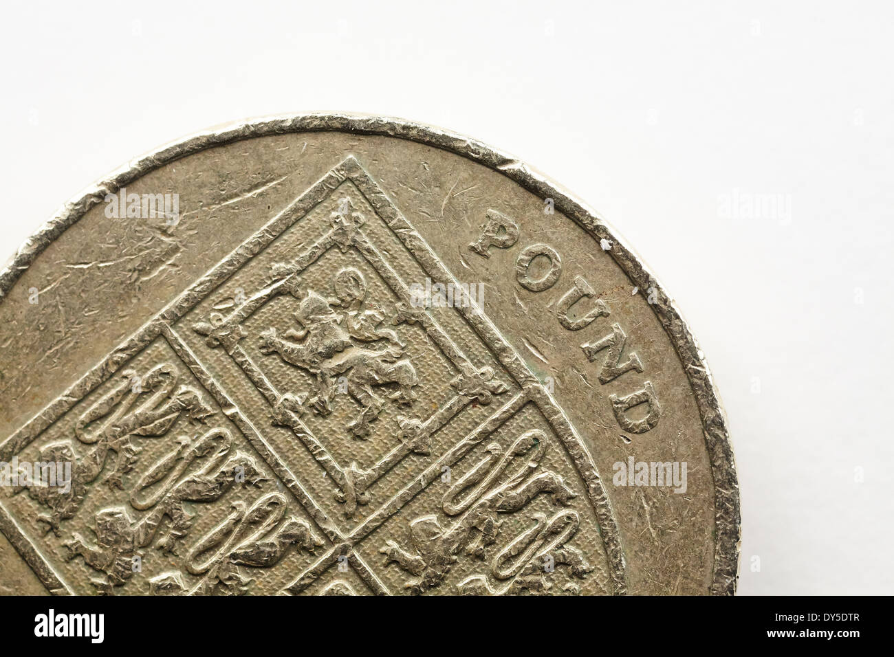 Pound coin, closeup dettaglio. Foto Stock