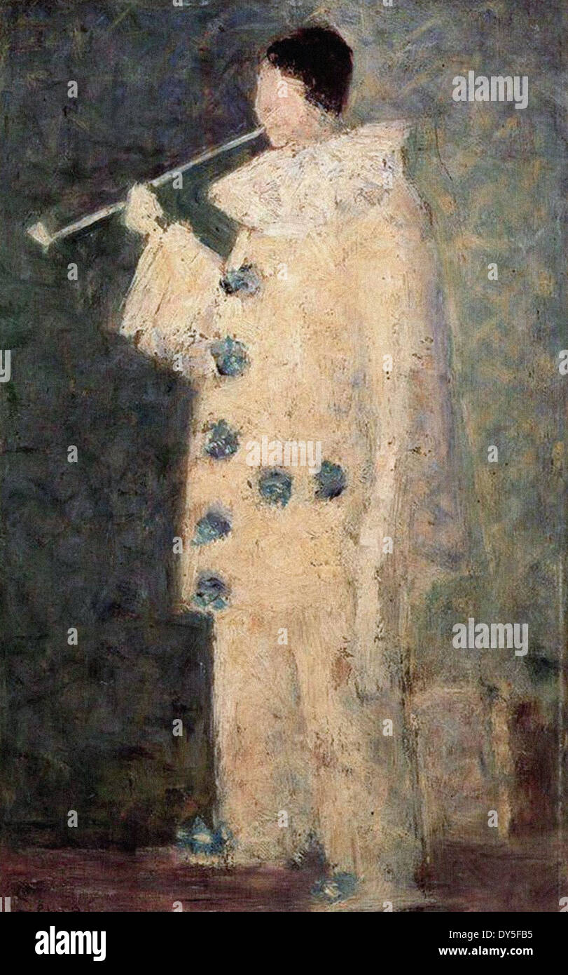 Georges Seurat Pierrot con un tubo bianco Foto Stock