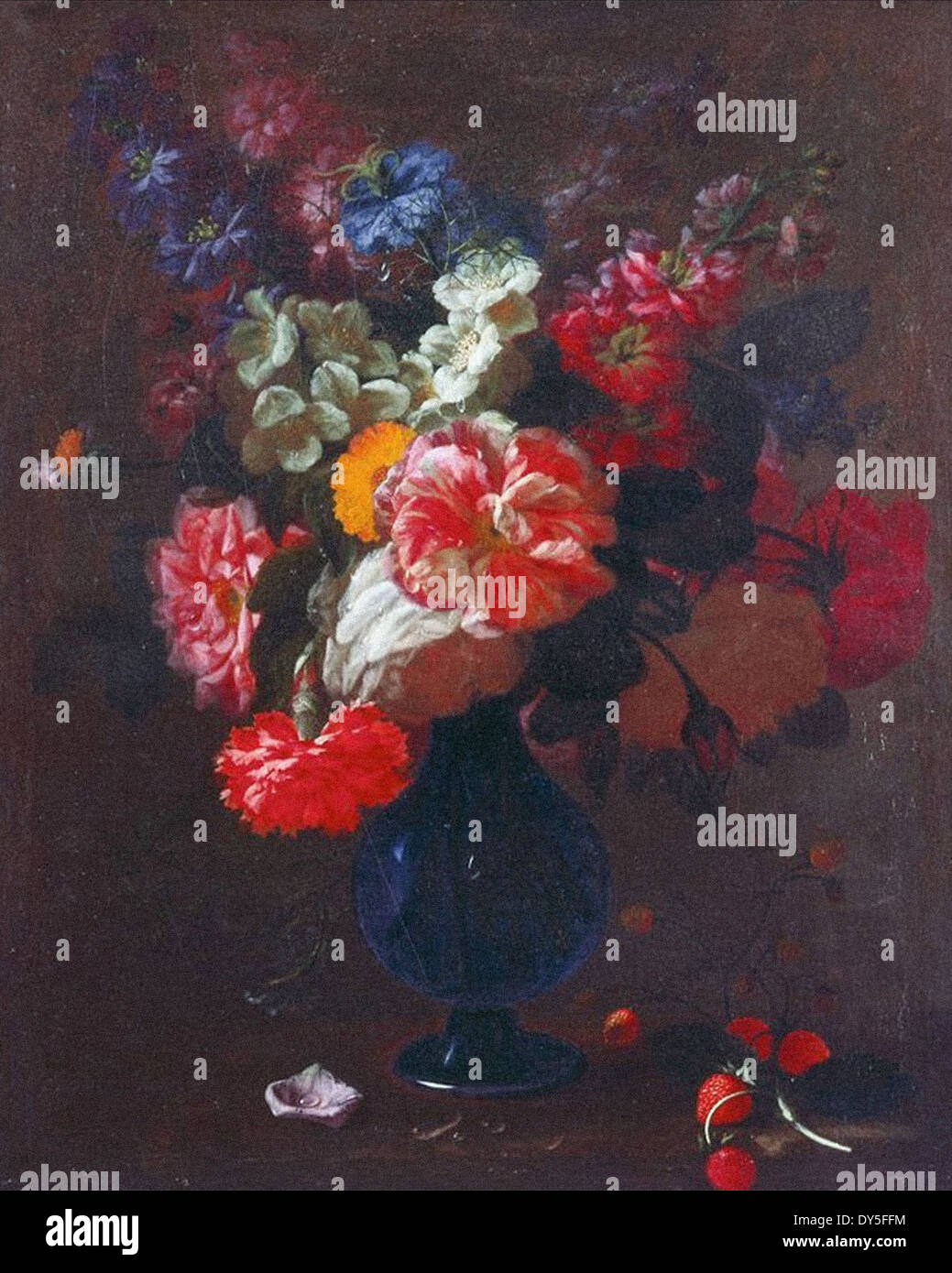 Abraham van Beyeren fiori in un vaso su una mensola Foto Stock