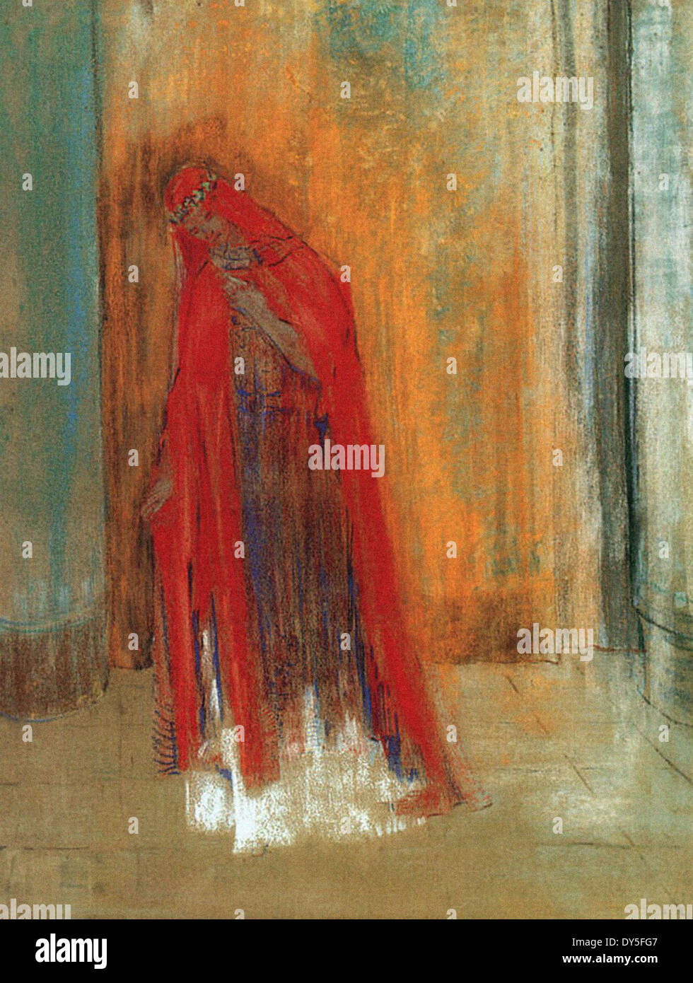 Odilon Redon donna orientale (donne in rosso) Foto Stock