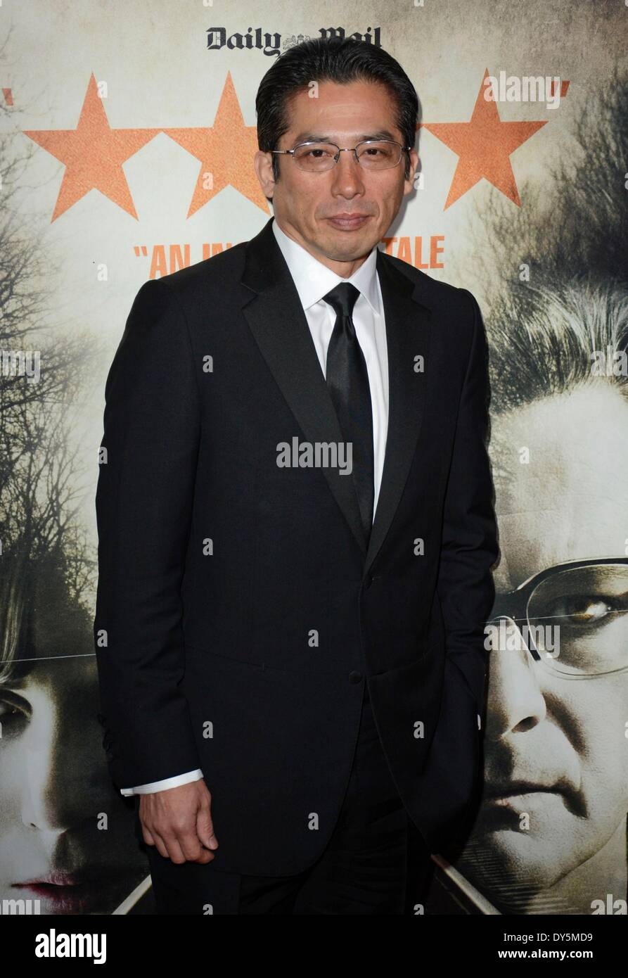 New York, NY, STATI UNITI D'AMERICA. 7 apr, 2014. Hiroyuki Sanada presso gli arrivi per la ferrovia uomo Premiere, il teatro di Parigi, New York, NY Aprile 7, 2014. Credito: Derek Storm/Everett raccolta/Alamy Live News Foto Stock