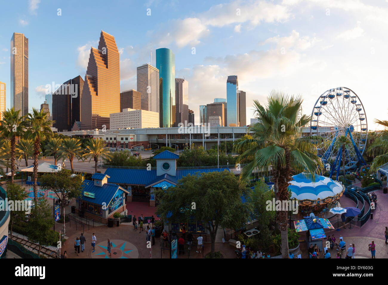 Lo skyline della citta', Houston, Texas, Stati Uniti d'America. America del nord Foto Stock
