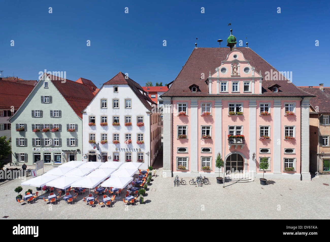 Città vecchia con piazza del mercato e il municipio, Rottenburg am Neckar, vicino a Tubinga, Baden Wurttemberg, Germania, Europa Foto Stock