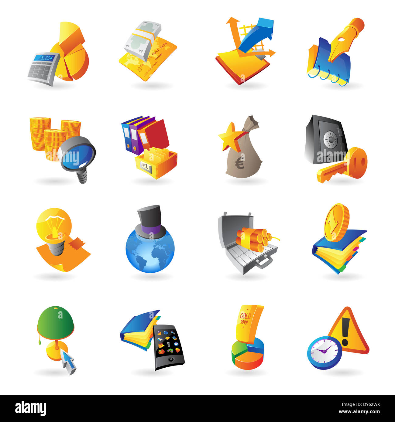 Icone per affari e finanza. Foto Stock