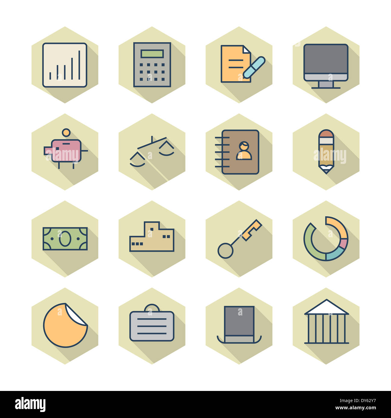 Sottile linea di icone per Affari e finanza. Versione Raster. Foto Stock