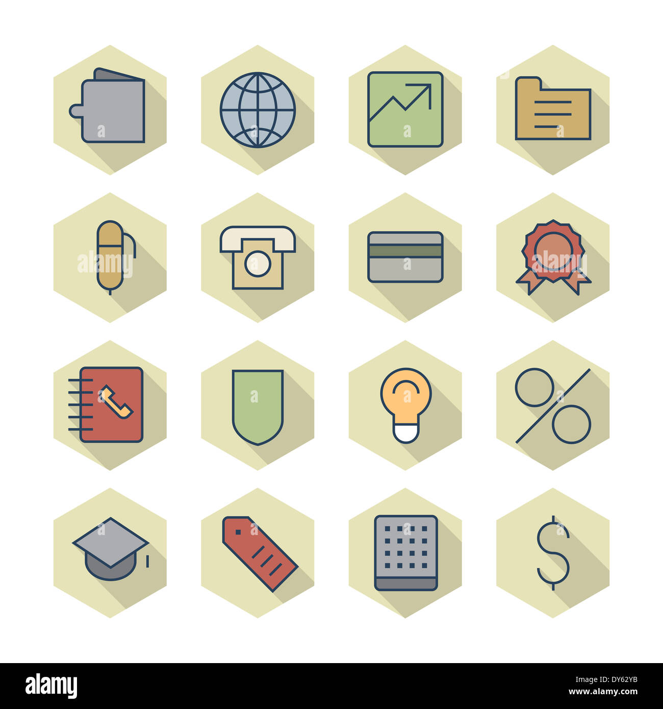 Sottile linea di icone per Affari e finanza. Versione Raster. Foto Stock