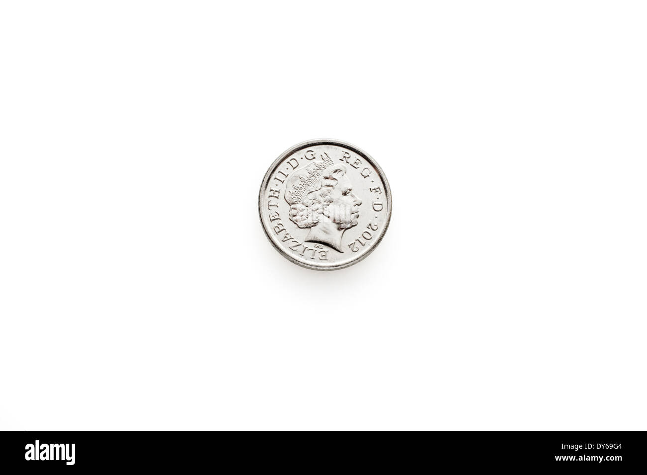 Fotografia macro di 5 pence la pace Foto Stock