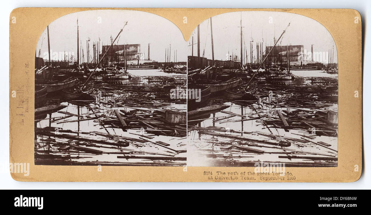 Il percorso del grande Tornado, a Galveston in Texas, settembre 1900. Foto Stock