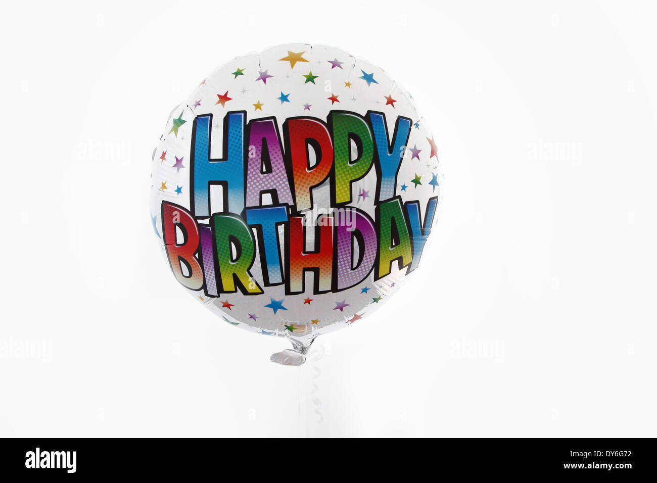 Buon compleanno palloncino isolato su bianco. Foto Stock