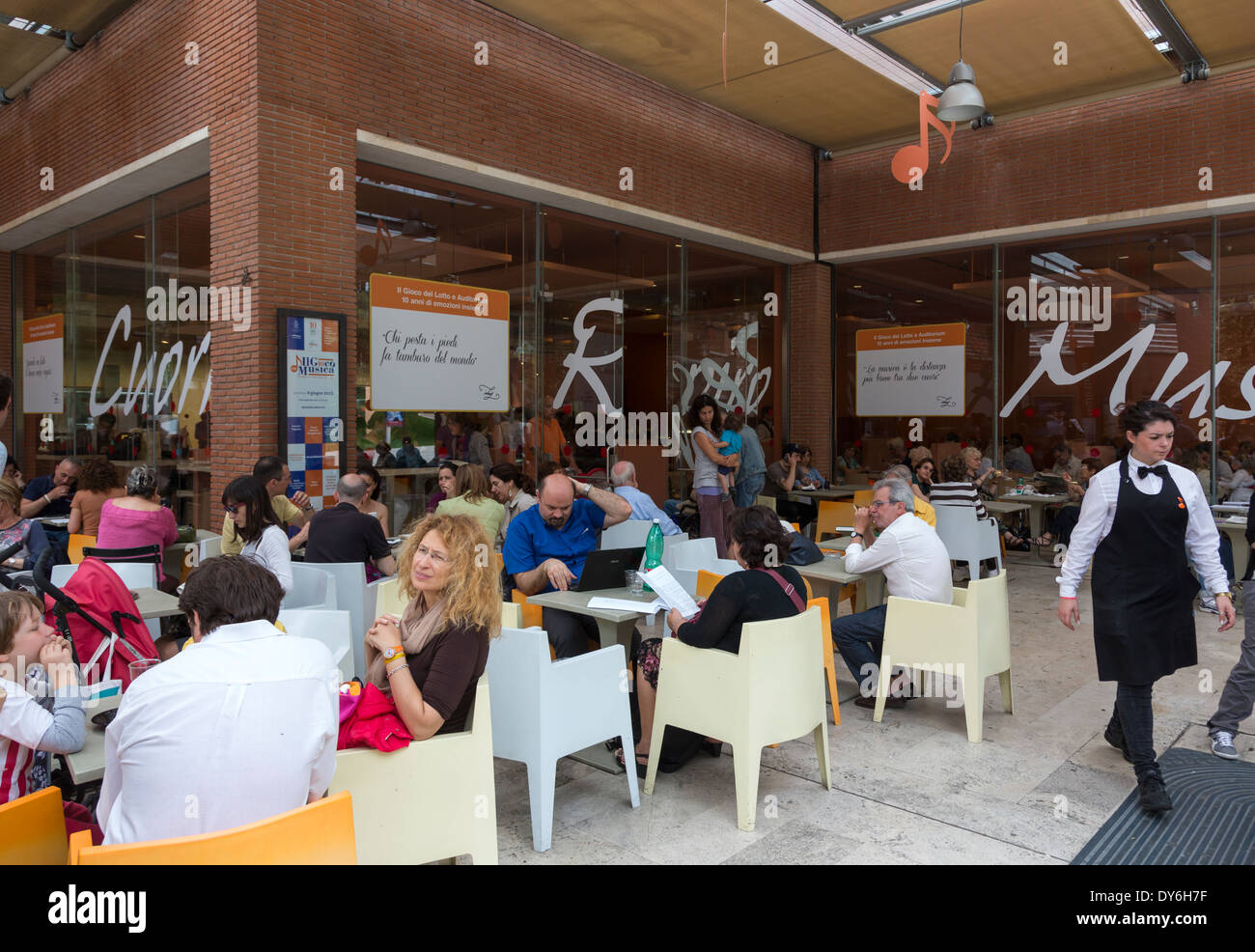Outdoor Cafe, Auditorium Parco della Musica di Roma, Italia Foto Stock