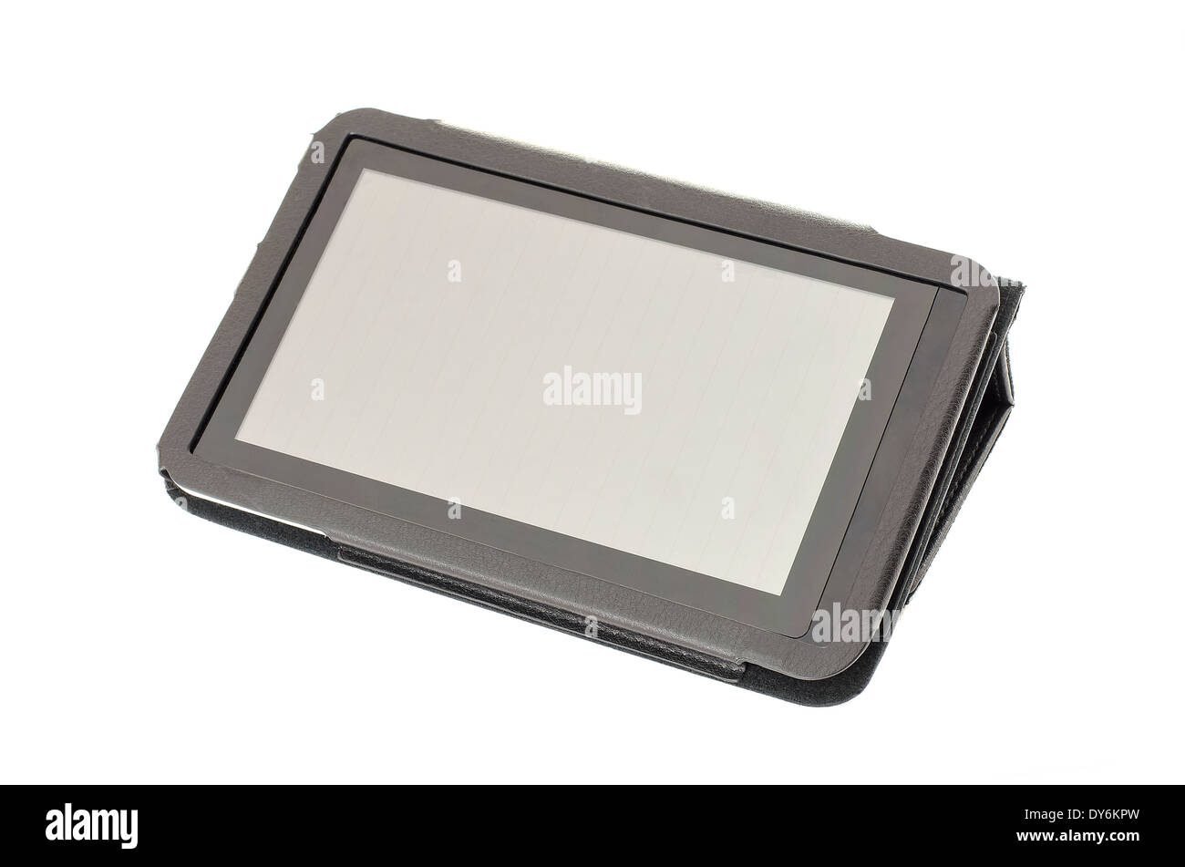 Tablet PC nel suo stand di supporto, su uno sfondo bianco. Foto Stock Tablet PC nel suo stand di supporto, su uno sfondo bianco. Foto Stock