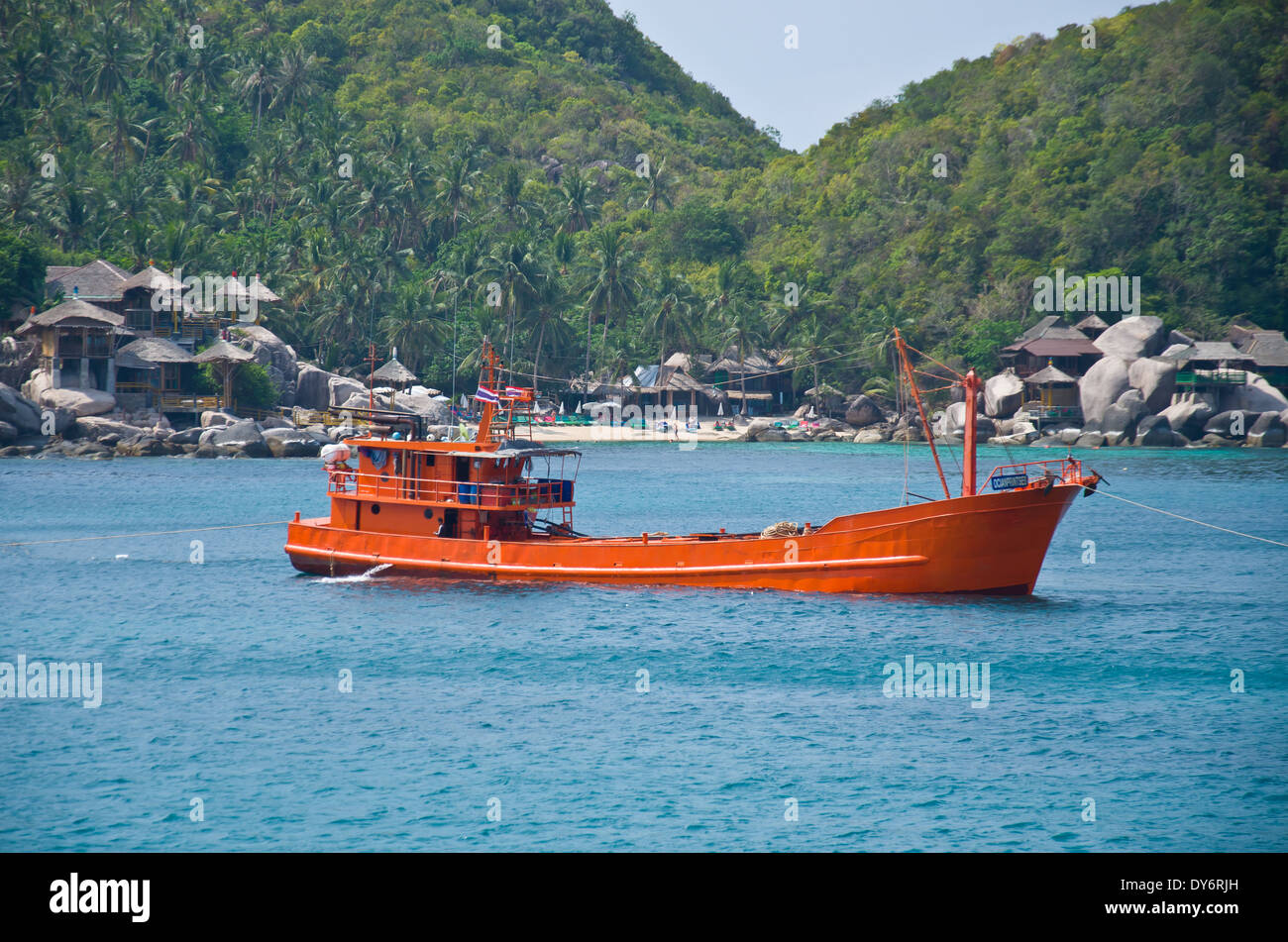 Arancione della nave per il trasporto Foto Stock