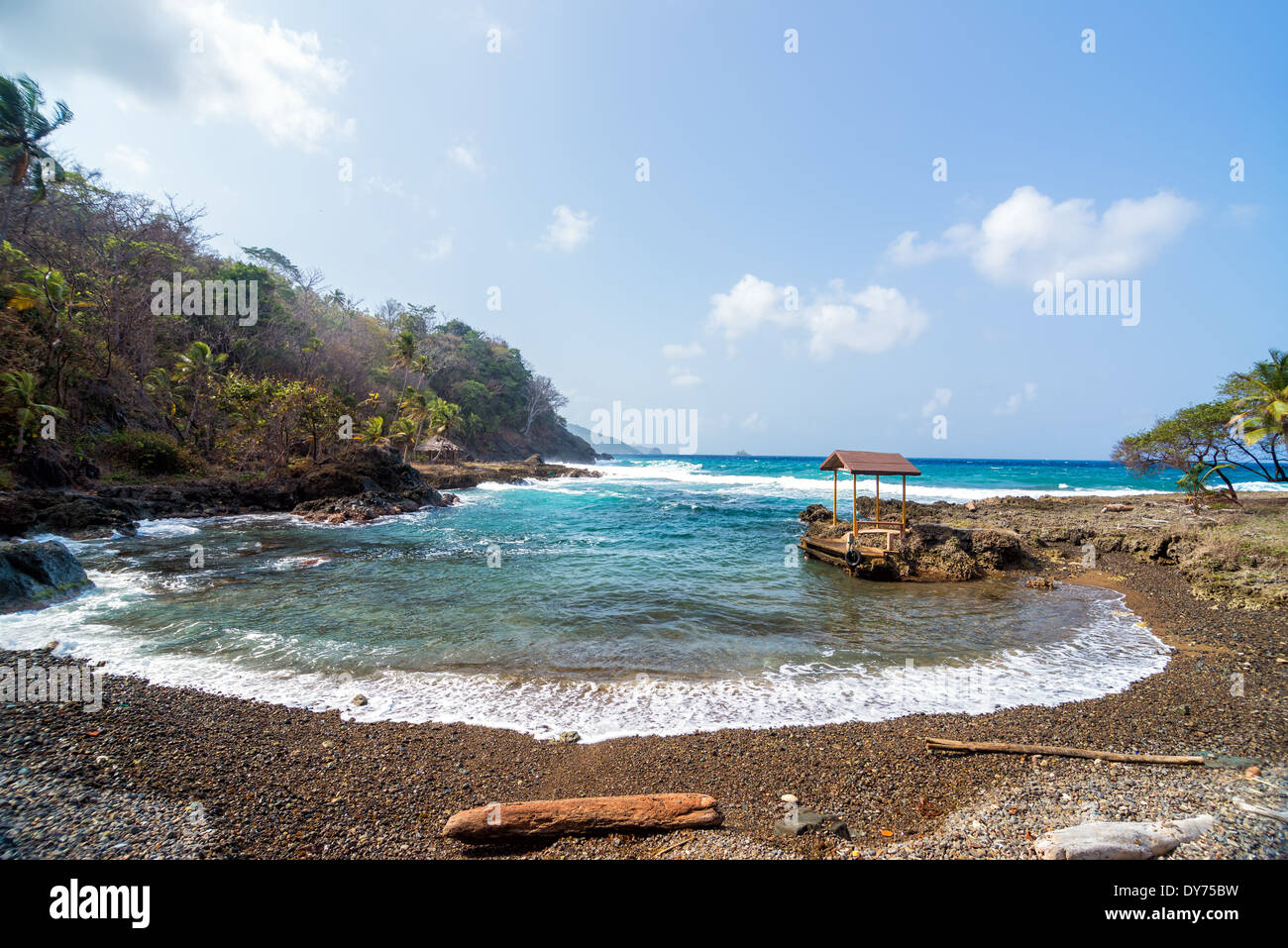 Vista di una piccola baia vicino a Capurgana, Colombia Foto Stock