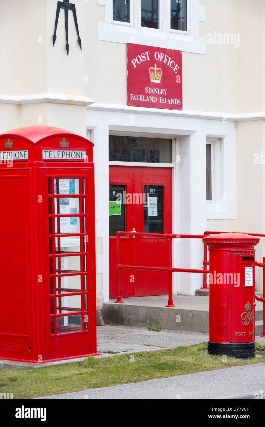 Il Post Office in Port Stanley, la capitale delle Isole Falkland. Foto Stock