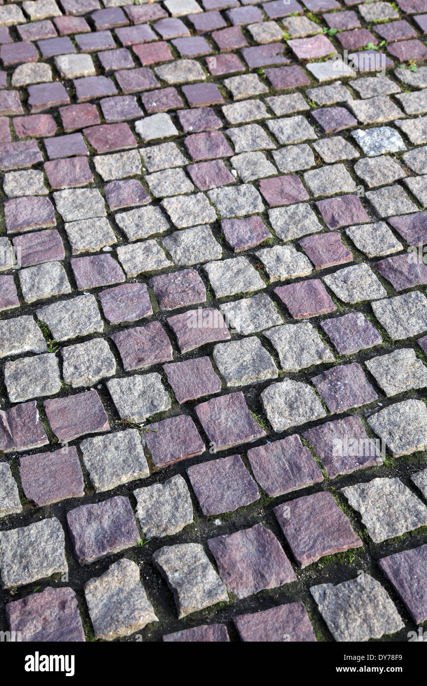 Piazza pietre di granito sul marciapiede Foto Stock