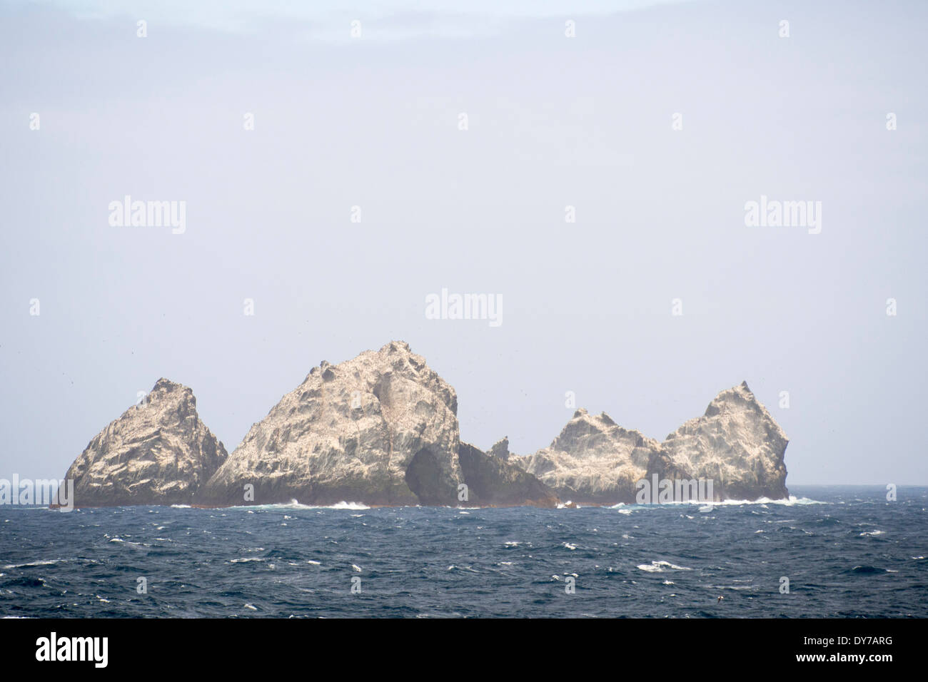 Shag Rocks, estremamente remoto tra Isole Georgia del Sud e l'Antartide. Foto Stock