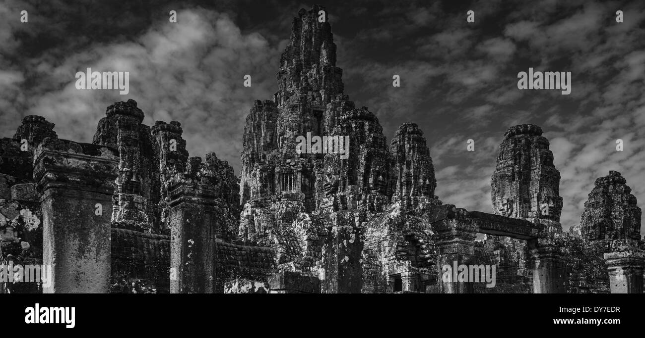 Il fantastico tempio Bayon, riep Siem, Cambogia. Foto Stock