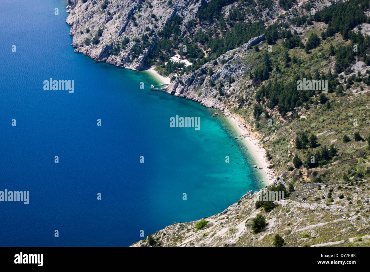 Spiaggia Vrulja vicino a Brela Croazia Makarska Riviera Foto Stock