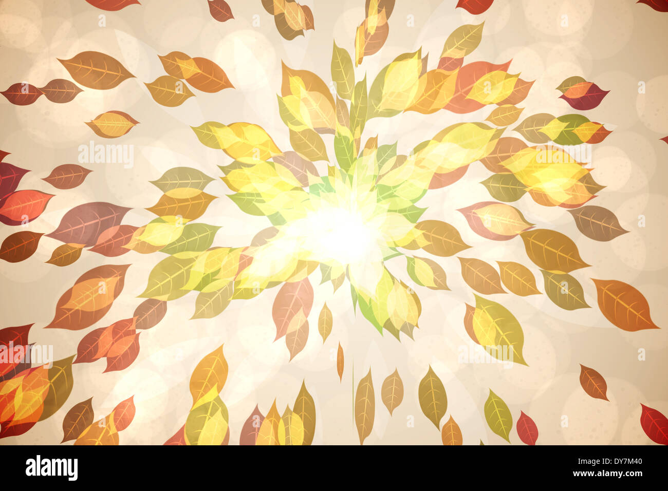 Foglie autunnali pattern in toni caldi Foto Stock