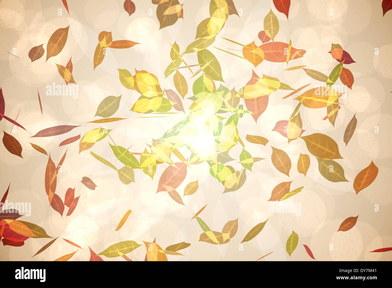 Foglie autunnali pattern in toni caldi Foto Stock