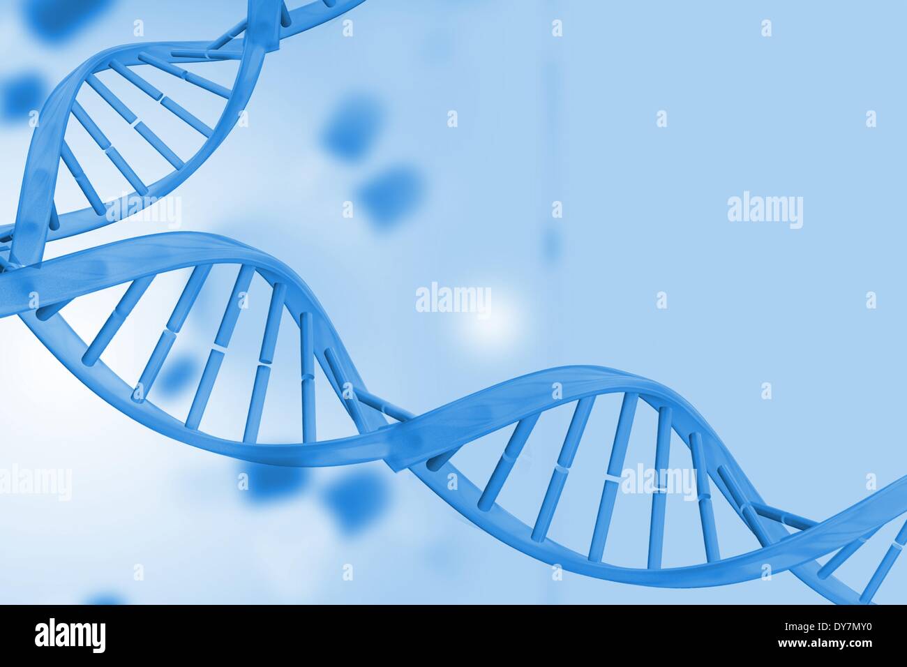 Medical sfondo blu con elica di DNA Foto Stock