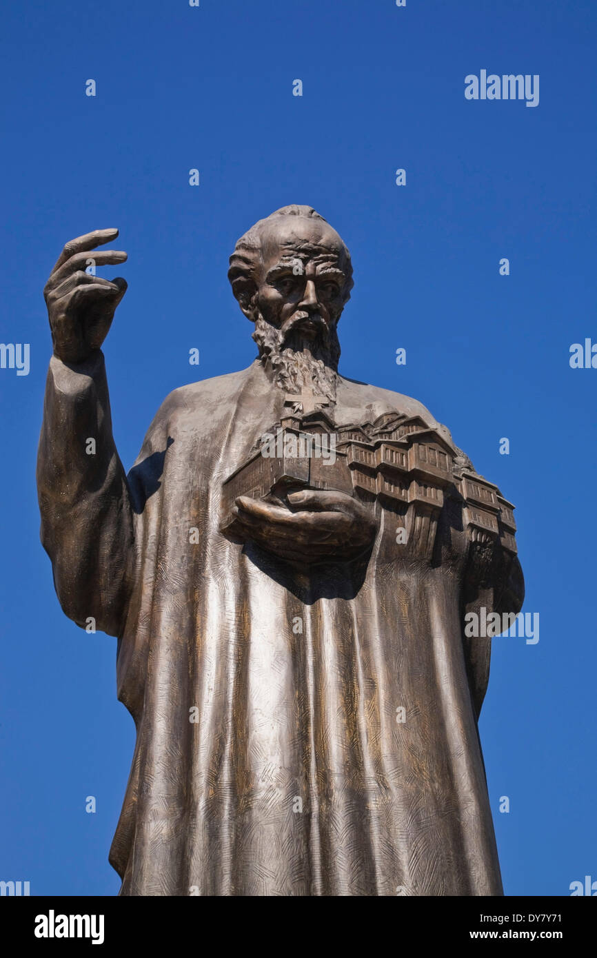 Statua in bronzo di San Clemente di Ohrid Ohrid Macedonia Foto Stock