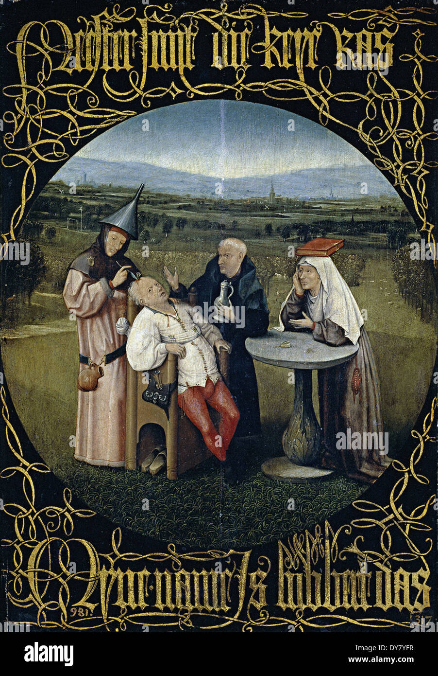 Hieronymus Bosch di estrazione della pietra della follia Foto Stock