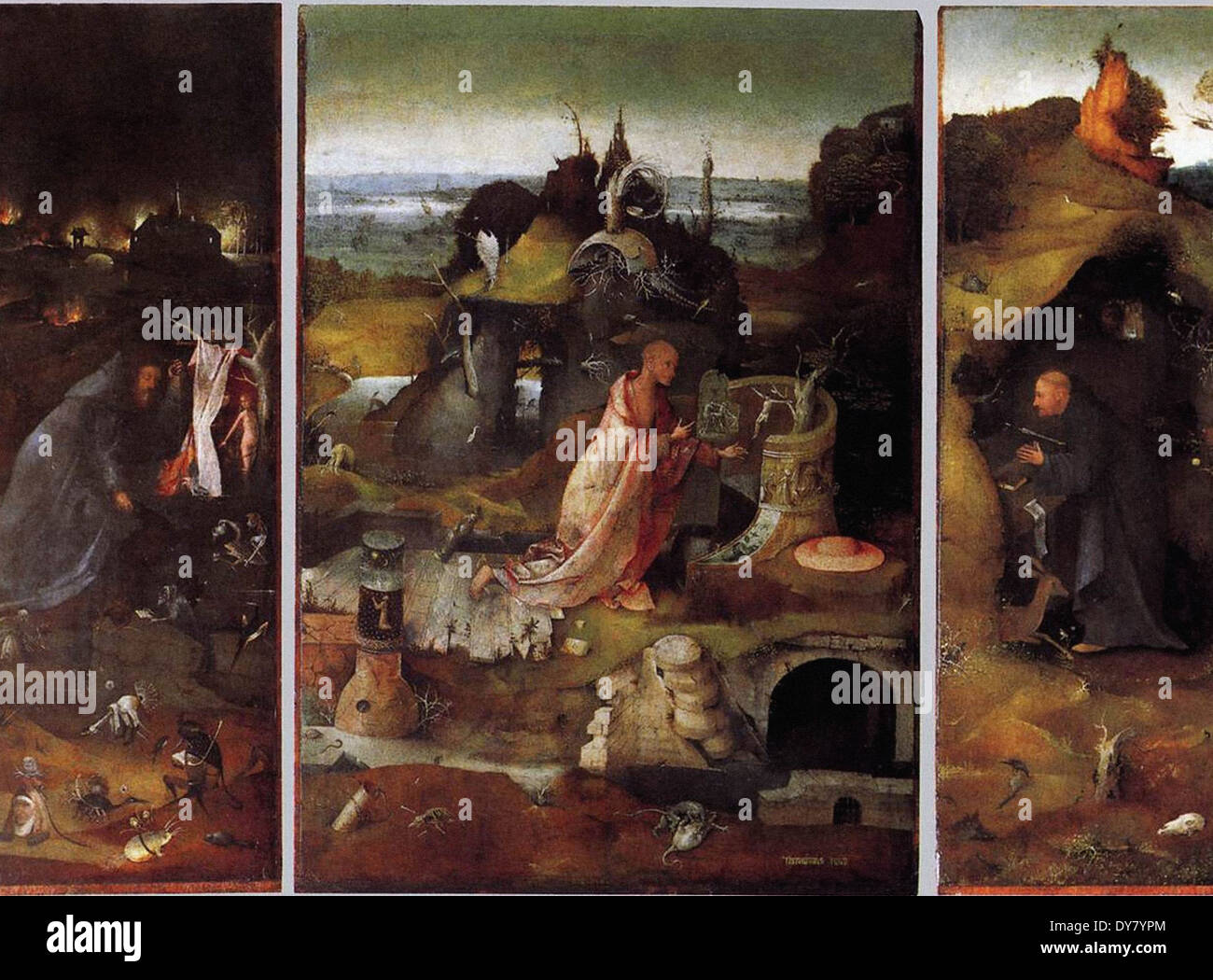 Hieronymus Bosch Santi eremiti Trittico Foto Stock