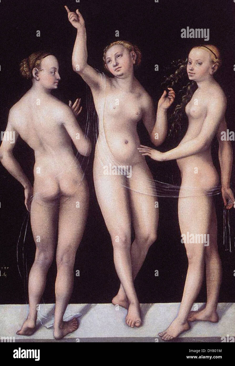 Lucas Cranach il Vecchio Le Tre Grazie Foto Stock