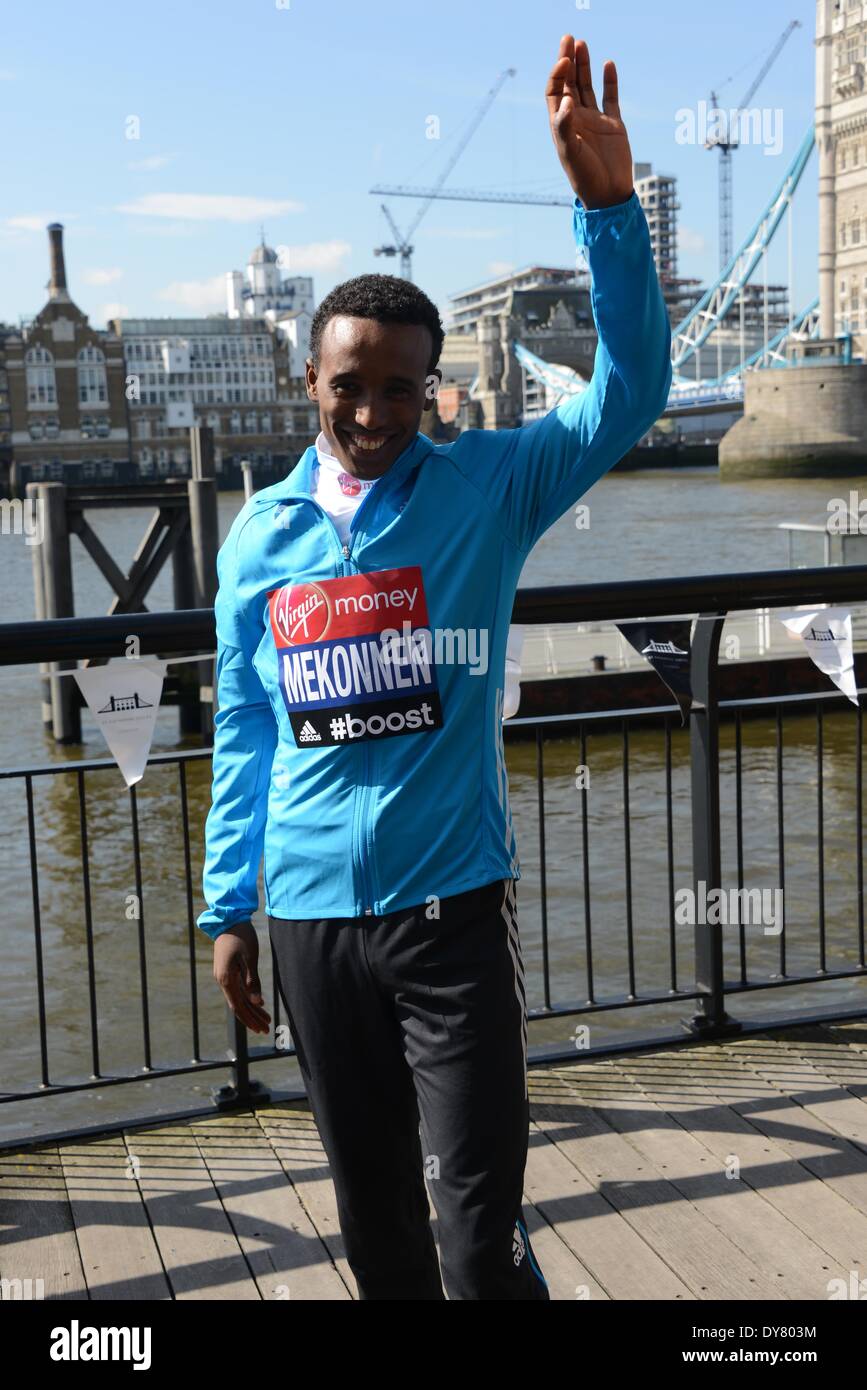 Londra Inghilterra, 9 aprile, 14 : Celebrity assiste la VIRGIN LONDON MARATHON: photocall e conferenza stampa presso il Tower Hotel, St. Katharines Way, Londra. Credito: Vedere Li/Alamy Live News Foto Stock
