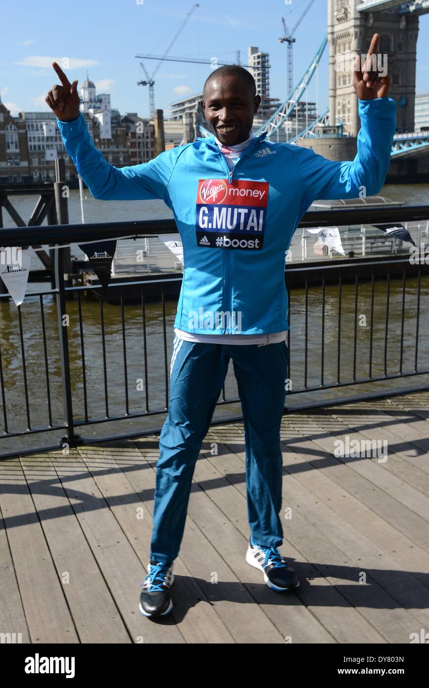 Londra Inghilterra, 9 aprile, 14 : Celebrity assiste la VIRGIN LONDON MARATHON: photocall e conferenza stampa presso il Tower Hotel, St. Katharines Way, Londra. Credito: Vedere Li/Alamy Live News Foto Stock