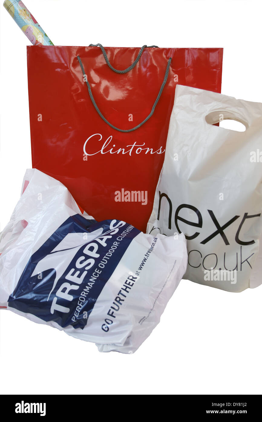High street sacchetti - dopo un viaggio di shopping Foto Stock