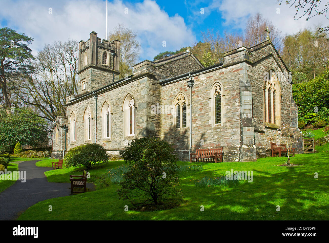 Chiesa di Santa Maria, Rydal, Parco Nazionale del Distretto dei Laghi, Cumbria, England Regno Unito Foto Stock