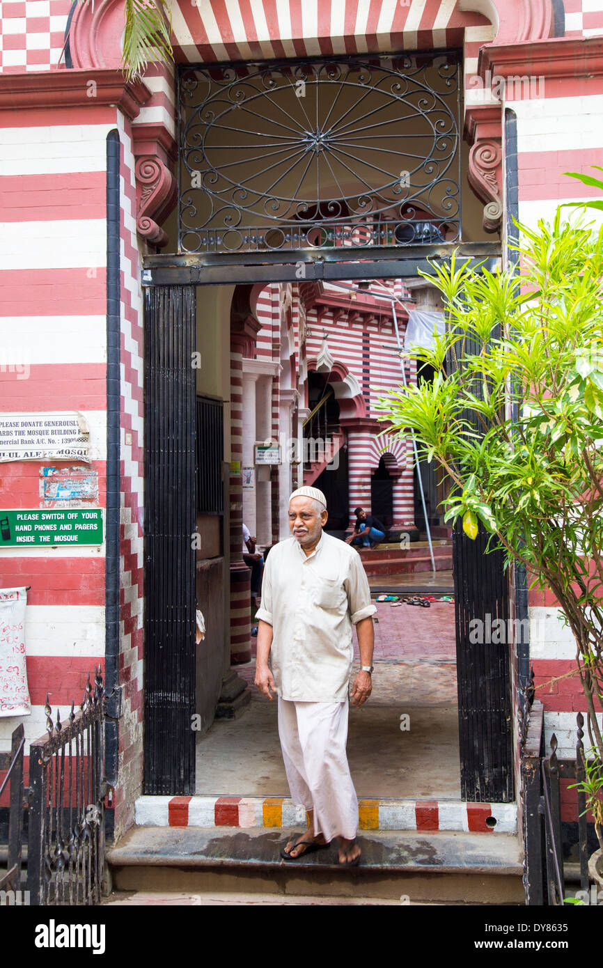 Jami Ul-Alfar moschea o la moschea rossa, Colombo, Sri Lanka Foto Stock