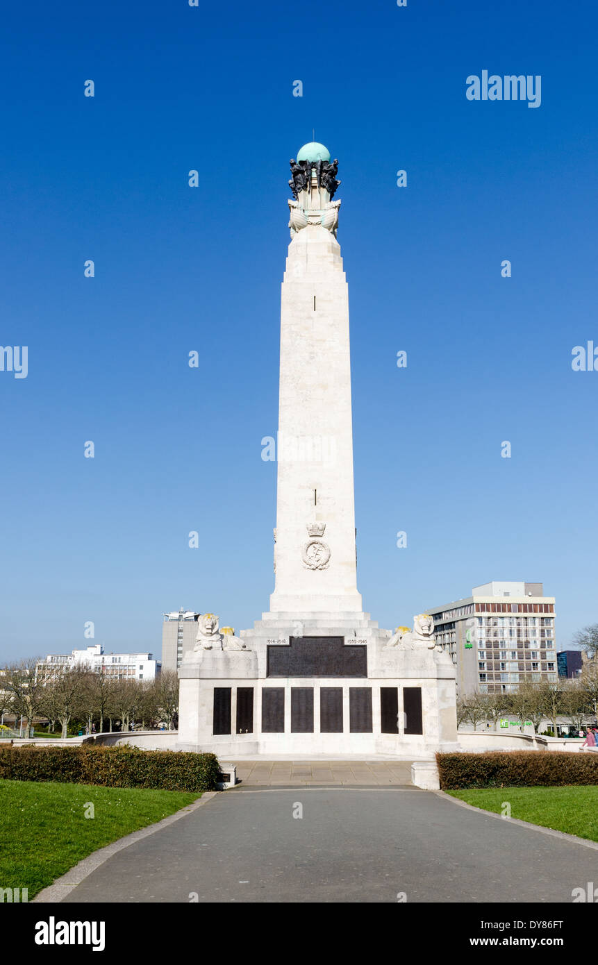 La Guerra Navale Memorial in Hoe Park, Plymouth Foto Stock