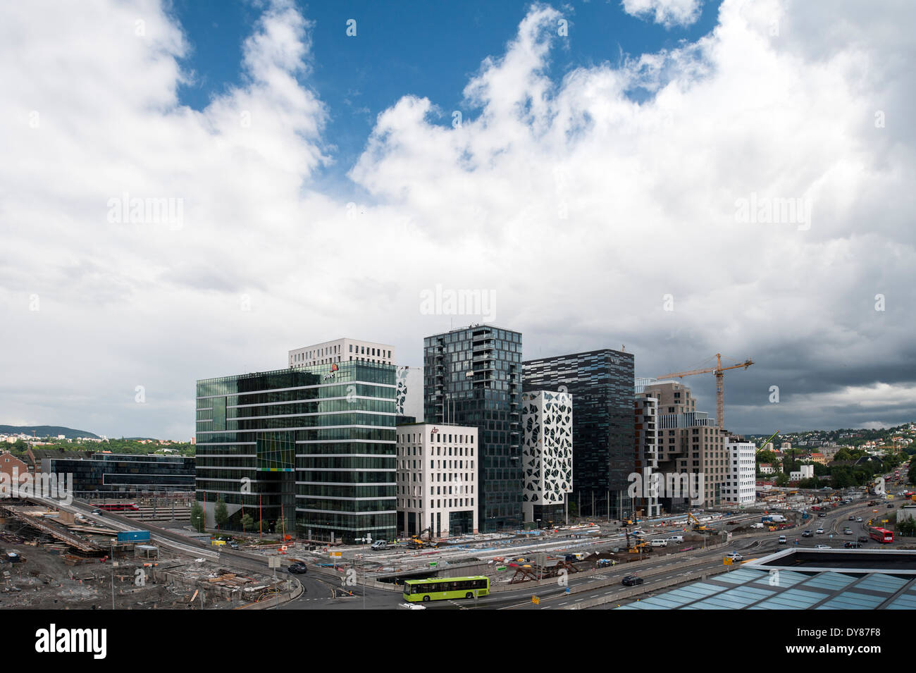 Uffici moderni e gli appartamenti, Oslo, Norvegia Foto Stock
