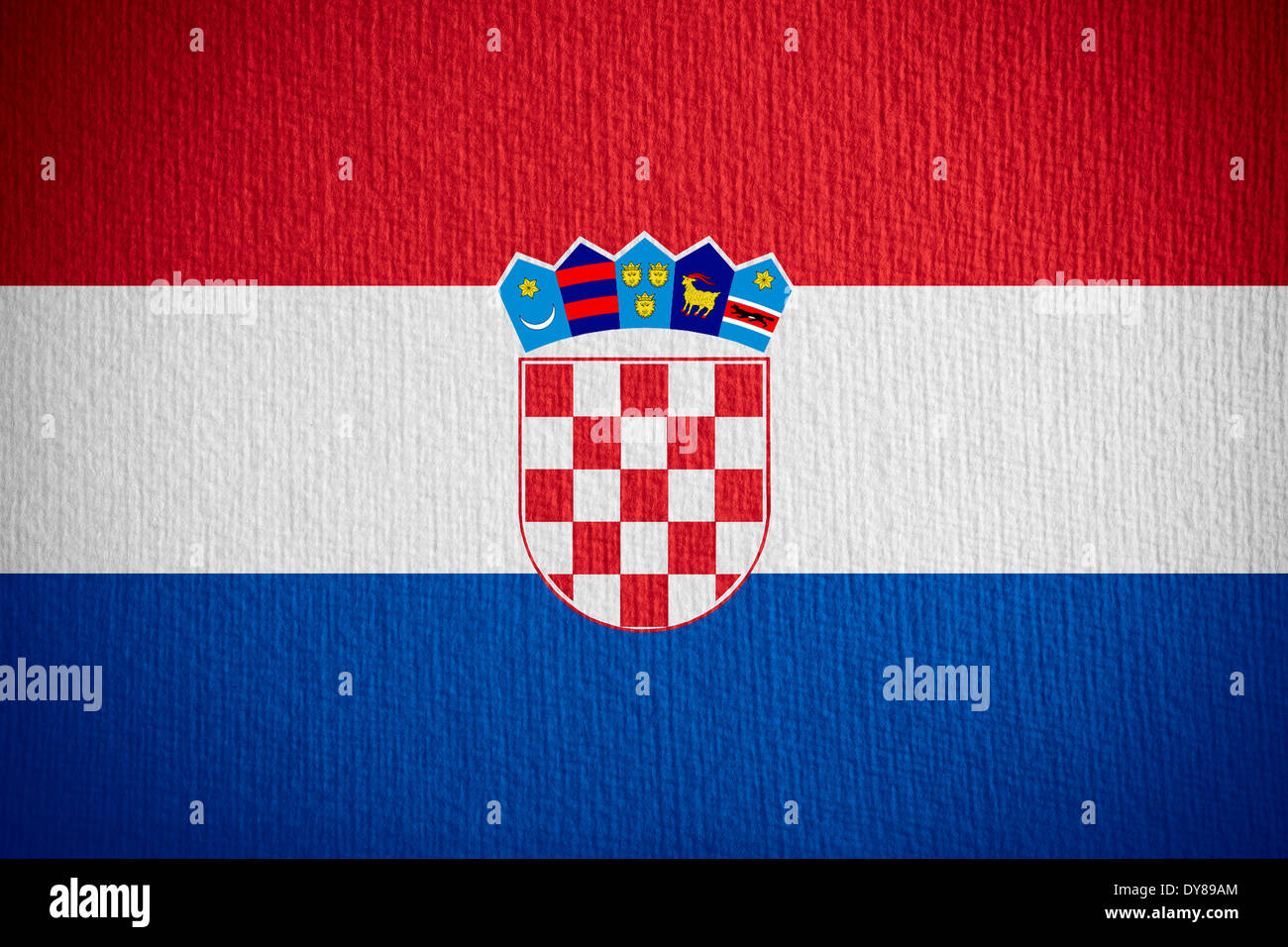 Bandiera della Croazia o il croato banner su sfondo della carta Foto Stock