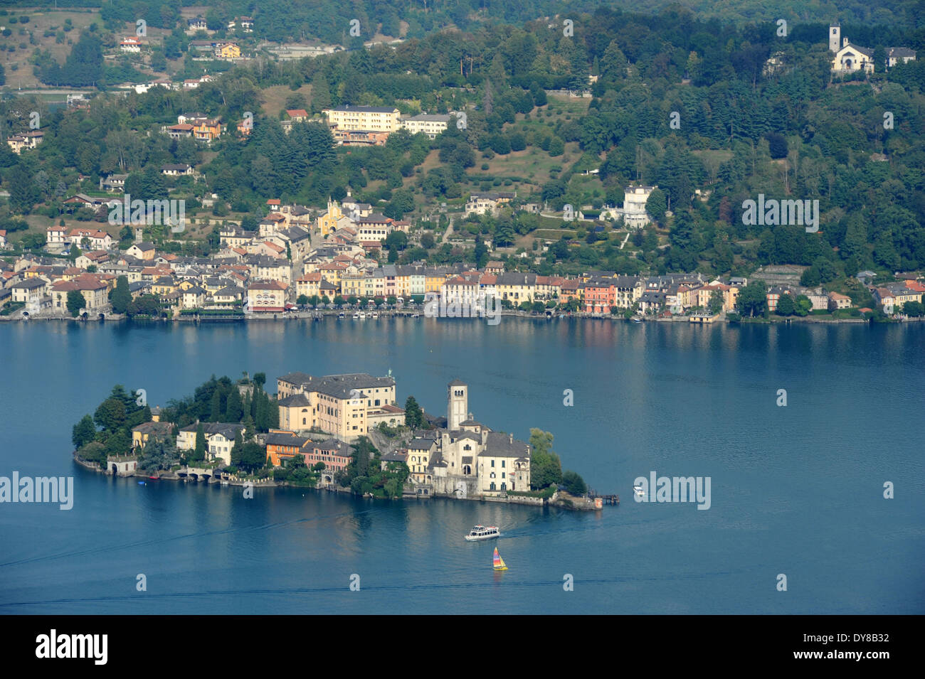 L'Italia, Piemonte, d'Orta San Giulio, lago, isola, isola, edificio, scenario Foto Stock