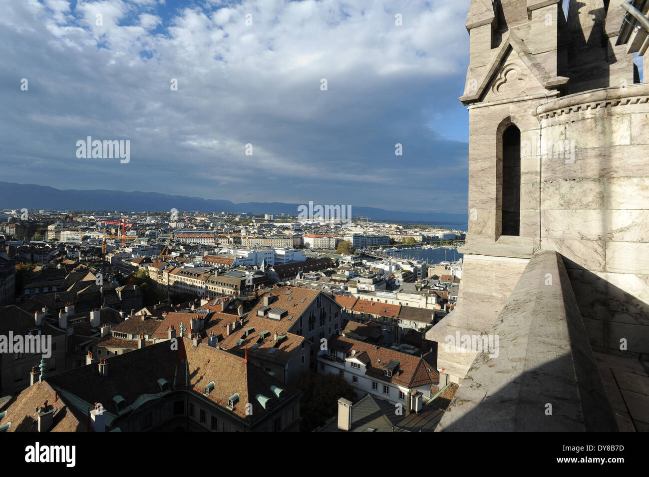 La Svizzera, Ginevra, Cattedrale di Saint Pierre, tetti, panoramica Foto Stock