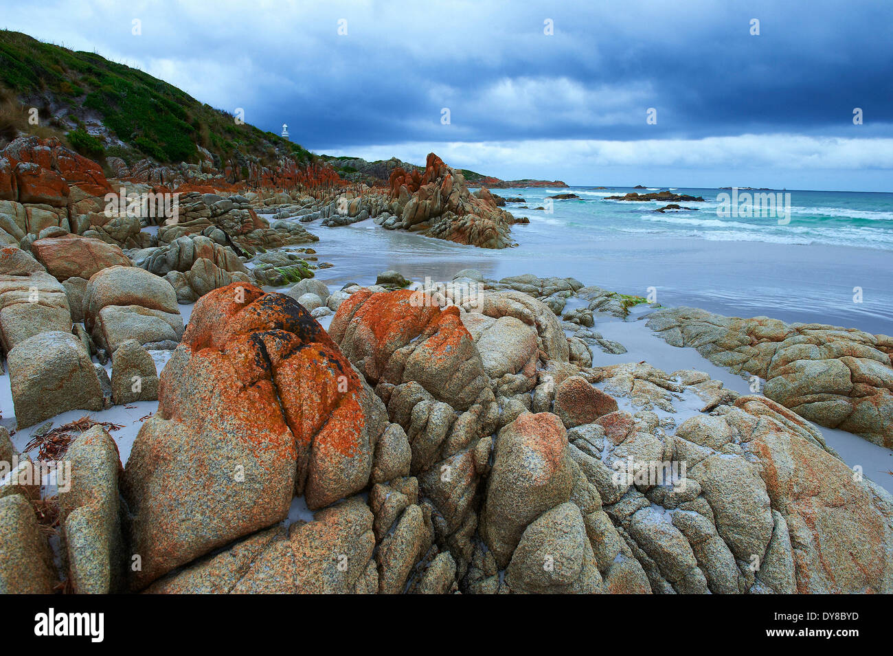 Australia, Baia di fuoco, Cliff, rock, mare, il Monte Guglielmo, parco nazionale, la Tasmania, Victoria, rock Foto Stock