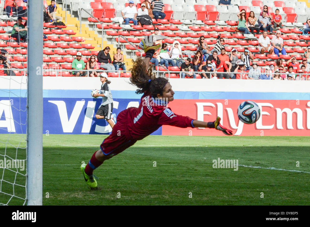 Italia il portiere, Francesca Duranti, fa un grande risparmio contro il Venezuela. Foto Stock