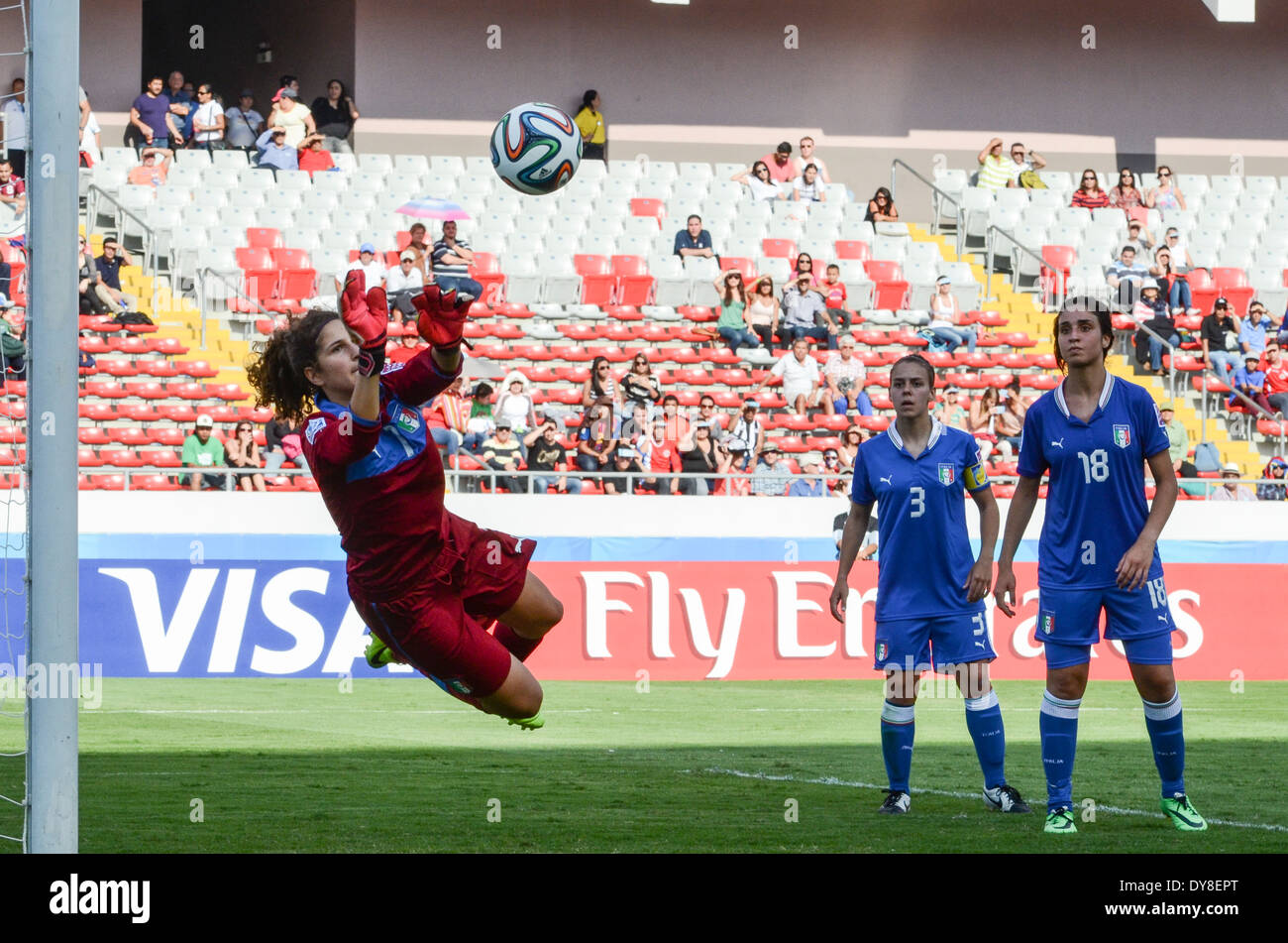 Italia il portiere, Francesca Duranti, fa un grande risparmio contro il Venezuela. Foto Stock
