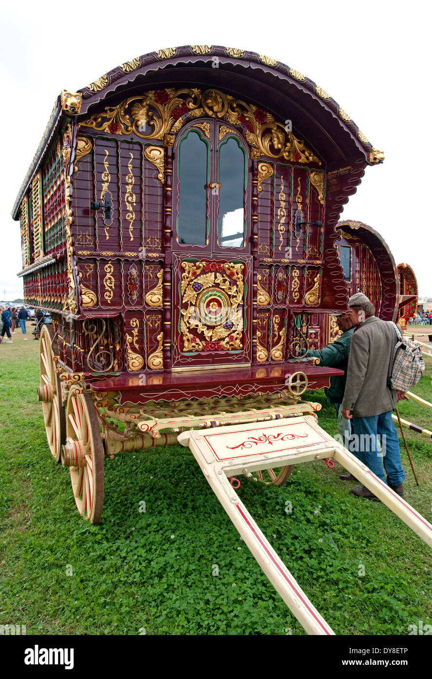 Un tradizionale Gypsy Caravan Foto Stock