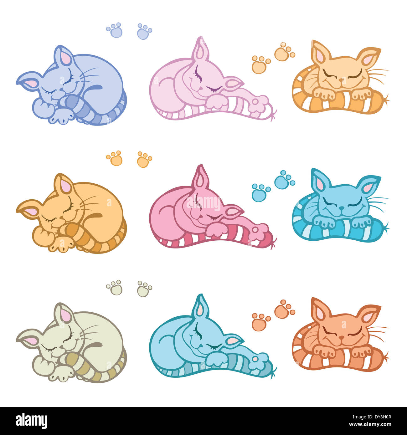 Gatti di sonno. Foto Stock